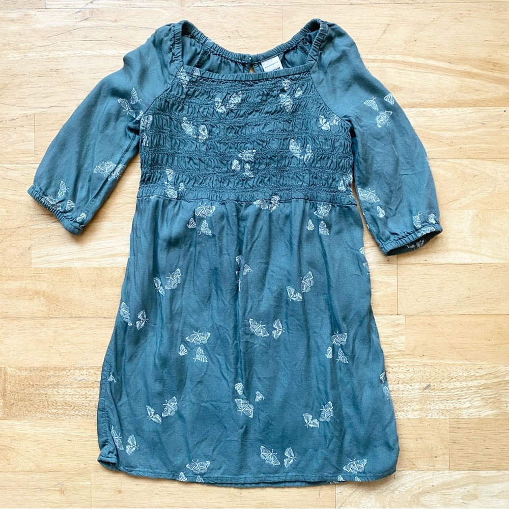 OshKosh 4T Green Dress with White Butterflies